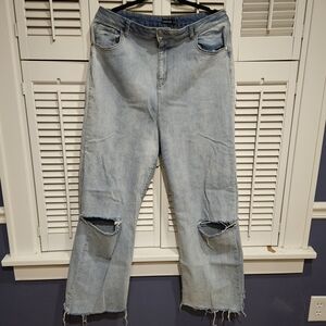 Light Blue Distressed Women's Jeans